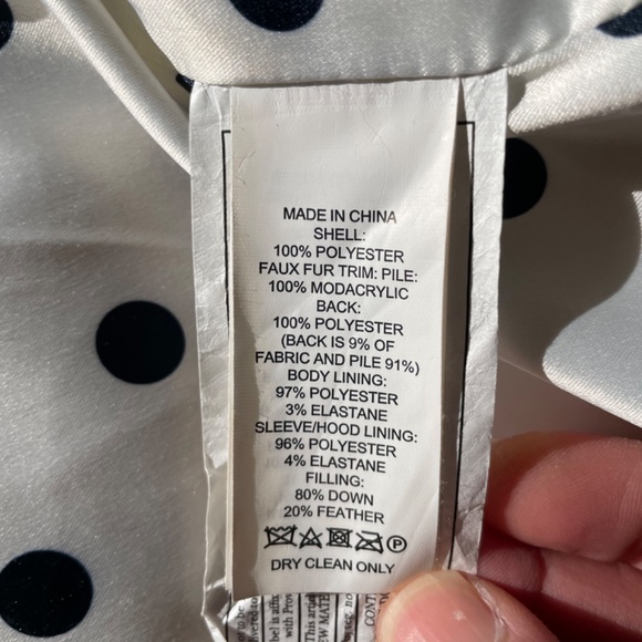 Kate Spade Down Puffer Jacket, black with faux fur trim 0 - Picture 4 of 4